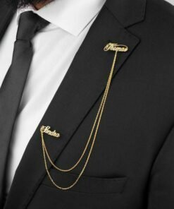 Custom Name Chain Coat Pin