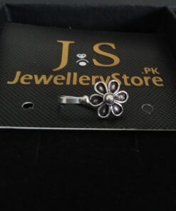 Flower Shape Silver Oxidized Nose Ring