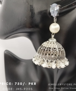 Heavy Oxidized Ethnic Silver Jhumkas