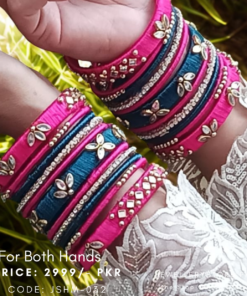 Handmade Kundan Silk Thread Bangles
