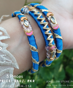 Handmade Kundan Silk Thread Gota Work Bangles