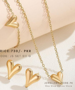 Puffy Heart Stainless Steel Jewelley Set