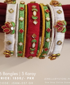 Mehndi Event Handmade Kundan Work Silk Bangles