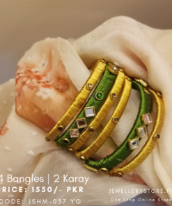 Handmade Kundan Work Silk Bangles