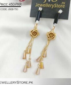 Branded Brown Tassel Earrings