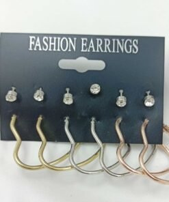 Branded 6 Pair Of Deal Pearl Stud Hoop Earrings