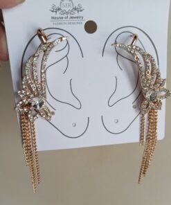 Branded Silver Full Ear Earcuff With Tassel