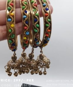 Four Bangles Set With Jhumka