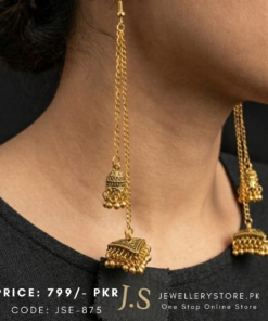 Long Chain Kashmiri Earrings – Elegant Traditional Statement Jewelry