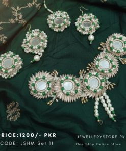 Mirror Hand Made Jewellery Set For Mehndi Event