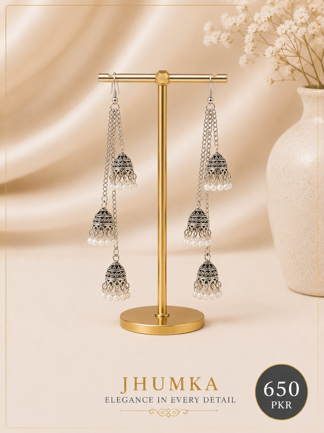 3 layer jhumka Earrings