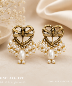 Handmade Afghani Earrings | Antique Gold Butterfly Earrings
