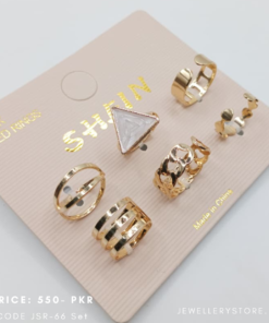 Gold Tone Stackable Aesthetic Ring Set