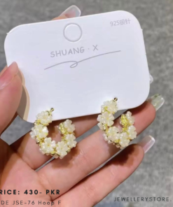 Korean Floral Hoop Earrings
