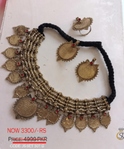 Afghani Indian Shiny Choker Necklace Set