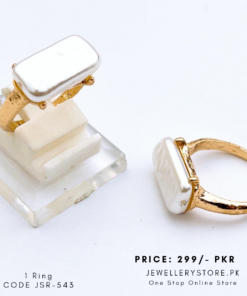Mother of Pearl Stainless Steel Ring | Gold Tone Adjustable Statement Ring