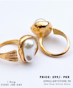 Mother of Pearl Stainless Steel Ring | Curvy Style Adjustable Statement Ring