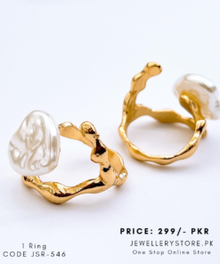 Mother of Pearl Stainless Steel Ring | Adjustable Statement Ring