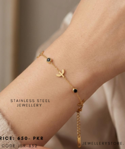 Stainless Steel Bracelet for Women | Dainty Bird & Crystal Chain Bracelet