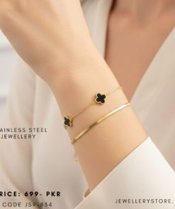 Stainless Steel Bracelet for Women | Clover Double Chain Bracelet