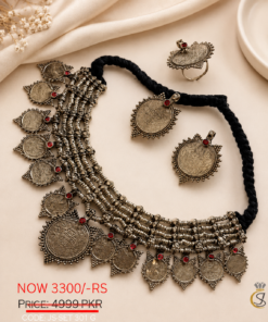 Afghani Indian Shiny Choker Necklace Set