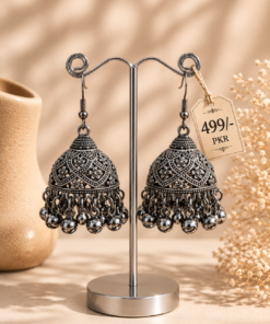 Black Oxidized Jhumka Earrings