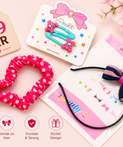 Deal of 3: Scrunchies, Bow hairband & Hair Clips