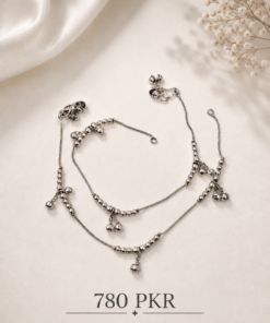 Antique Silver Oxidized Anklets