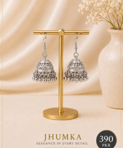 Elegant Traditional Jhumka Earrings for Women – Golden & Silver Dome Bell Design