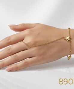 Stainless Steel Heart Ring Bracelet