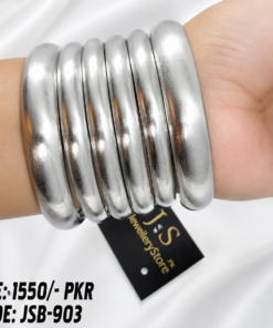Tribal Plain Silver Antique Bangles In Kara Style