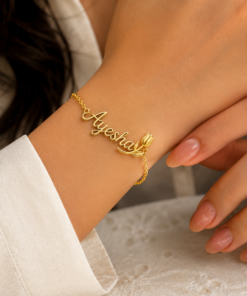 Trending Tulip Name Bracelet – Personalized 18K Gold Plated & Silver Plated