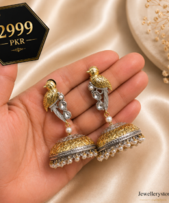 Light Weight Oxidized German Silver Dual Tone Jhumka