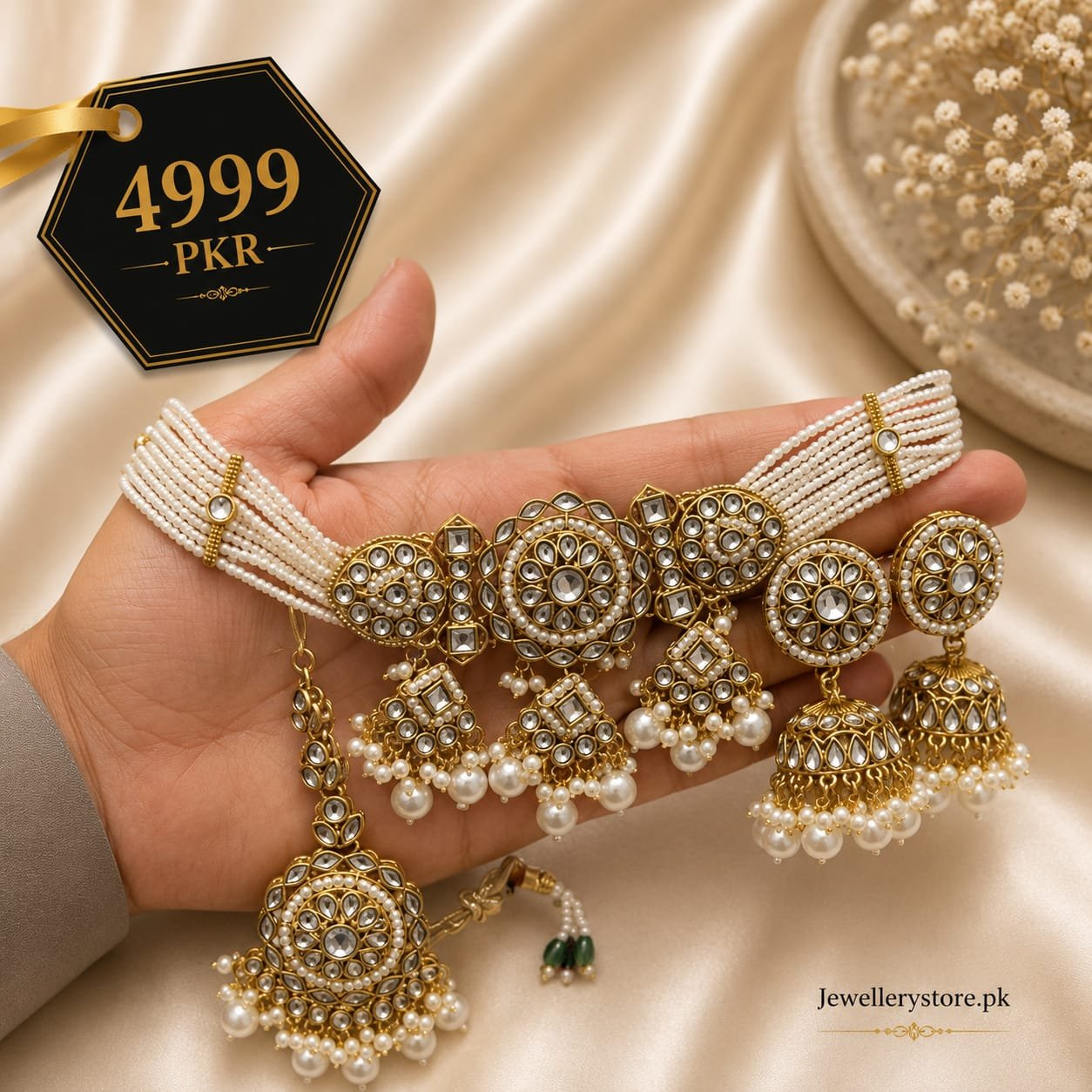 Indian kundan jewellery set