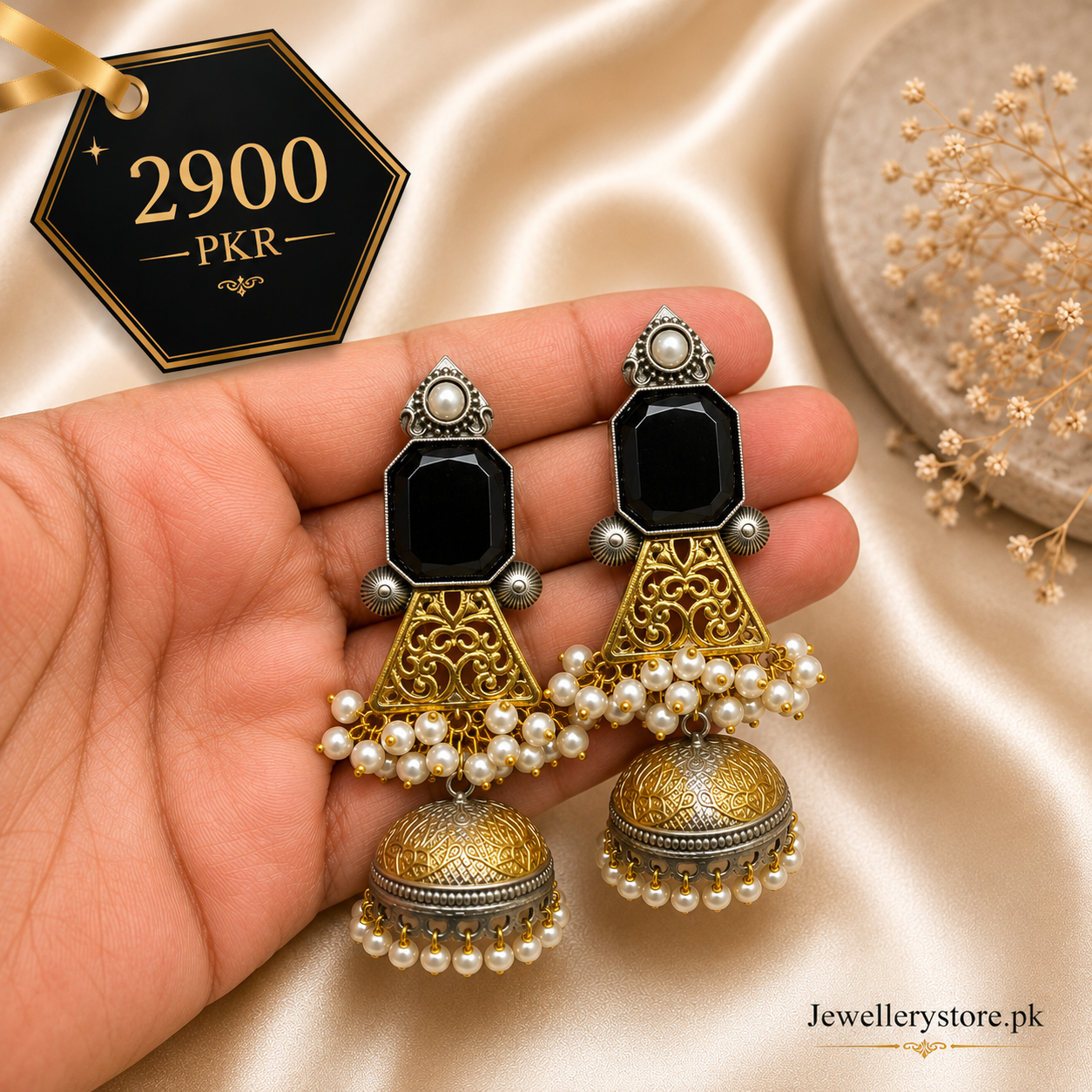 designer oxidized jhumka Earrings