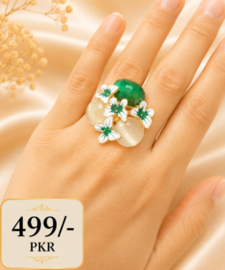 Stainless Steel Funky Ring with Stone