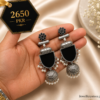 indian oxidized silver jhumka