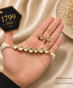 Indian Kundan Jewellery Set with Choker & Earrings