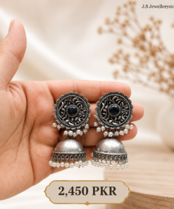 German Silver Jhumka Earrings