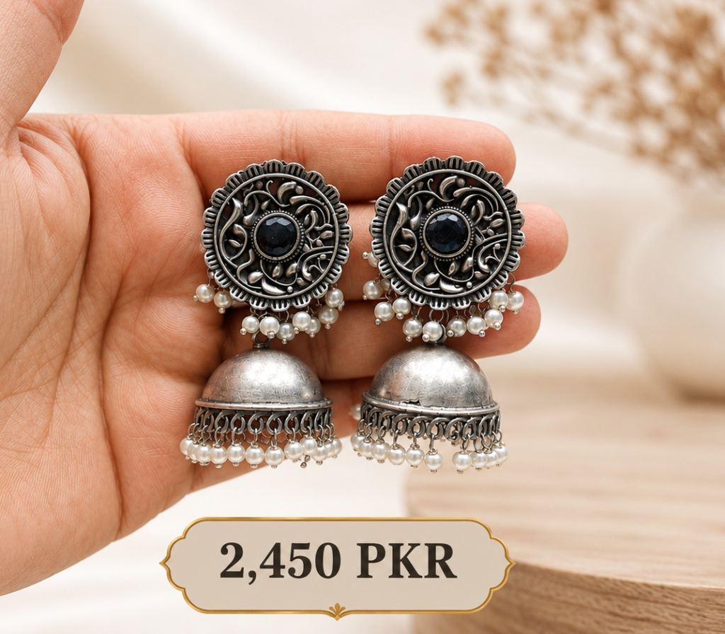 oxidized jhumka