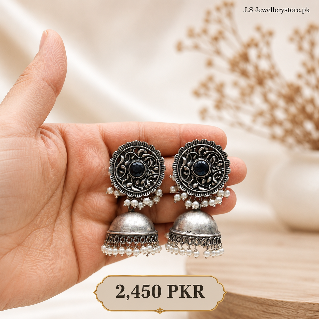 oxidized jhumka