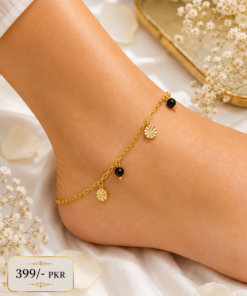 Charm Stainless Steel Anklet With Beeds