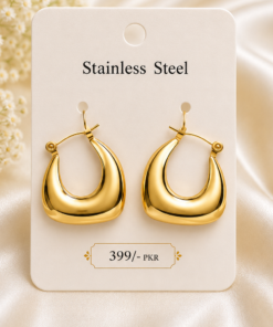 Premium Quality Stainless Steel Heart Shape Hoop Earrings