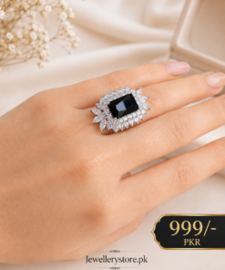 Elegant Engagement Ring with Zircons