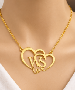 Customized Name Heart Pendant With Initial Name For Couple