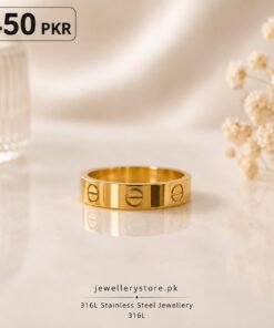 316L Stainless Steel Gold Screw Design Ring