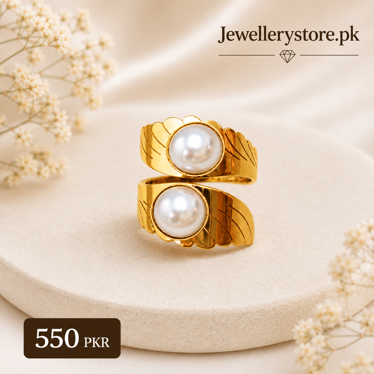 double pearl ring