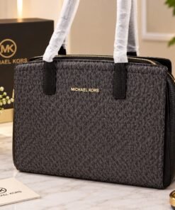 Black Monogram Tote Bag – Vegan Handbag for Women (Inspired Design)