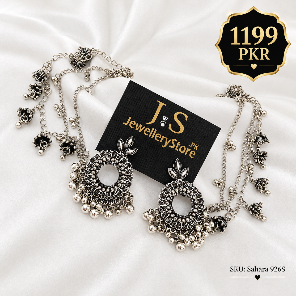 chandbali sahara Earrings silver