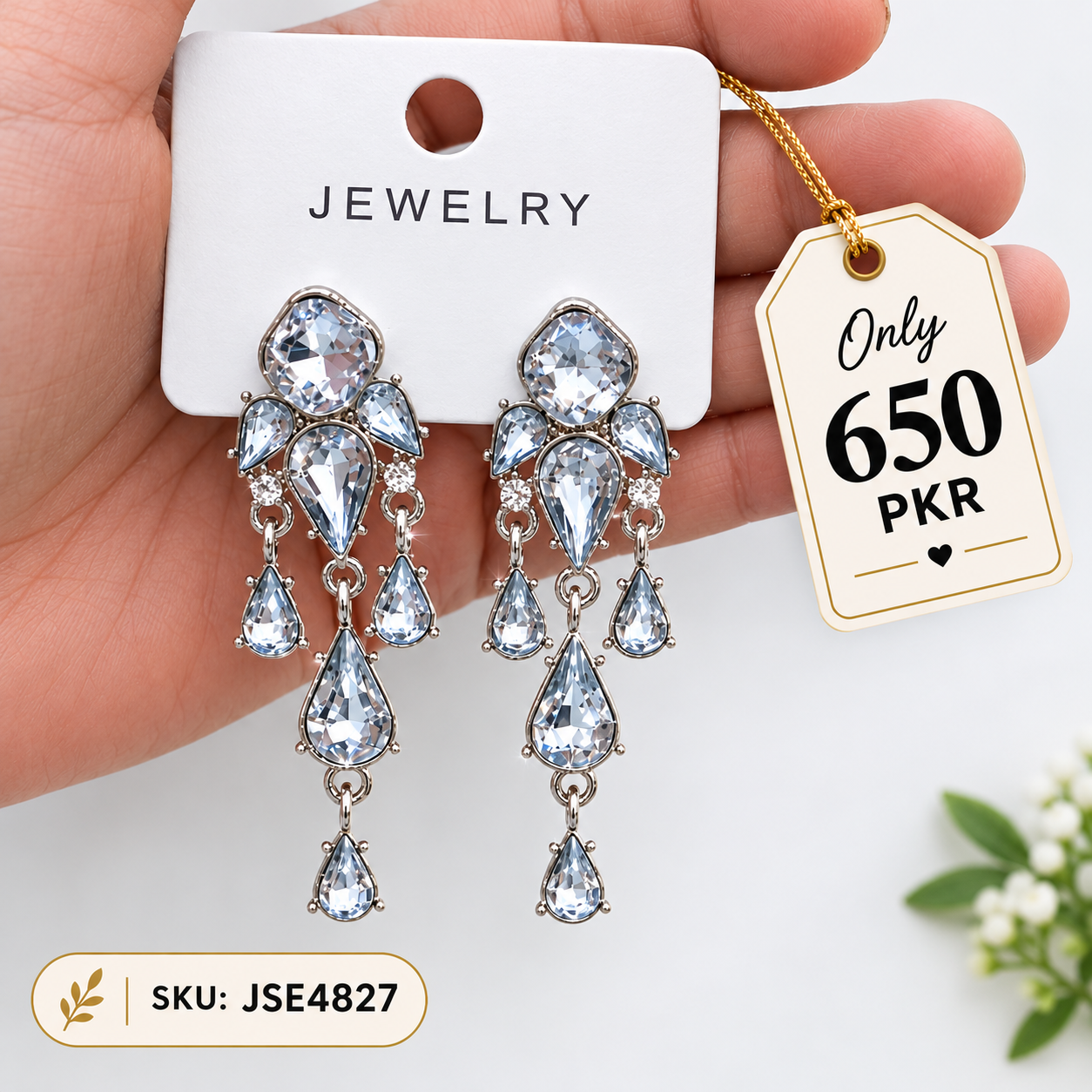 Silver Crystal Chandelier Earrings for Women Silver Crystal Chandelier Earrings for Women